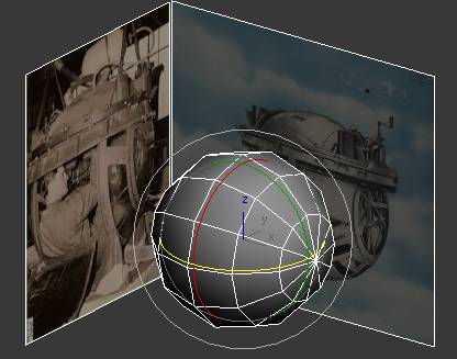 Sphere against background pictures in 3ds Max